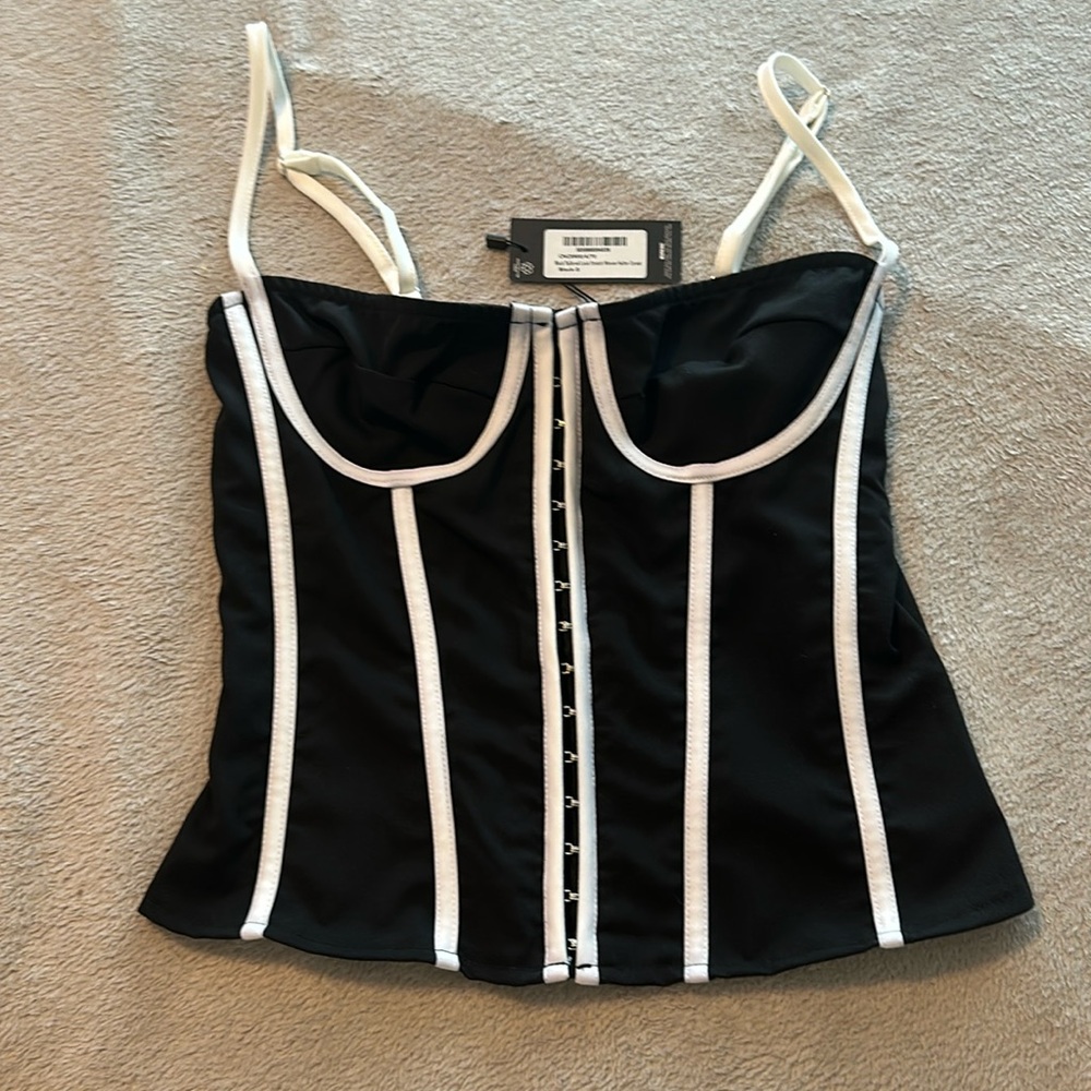 PLT Black tailored look halter corset